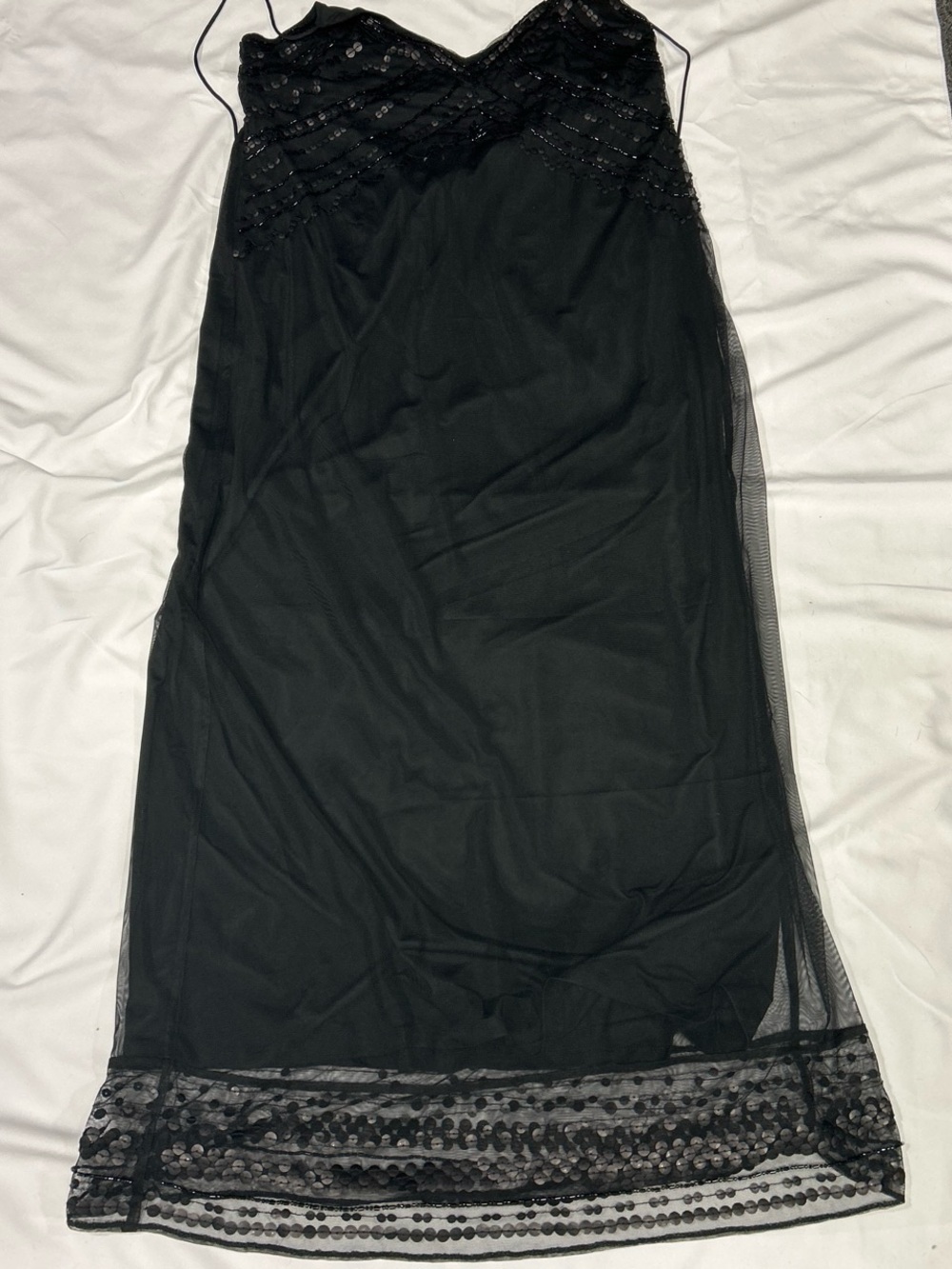 Abercrombie & Fitch Black Beaded Maxi Slip Dress